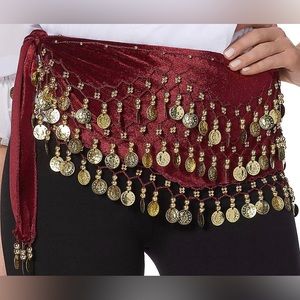 Spirit Sexy Red Gypsy/Belly dancer Coin Belt Halloween Costume One Size